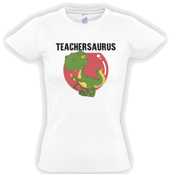 стильная футболка с надписью Teachersaurus