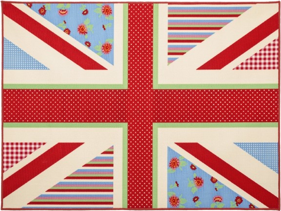 оригинальный прямоугольный ковер в виде красочного английского флага