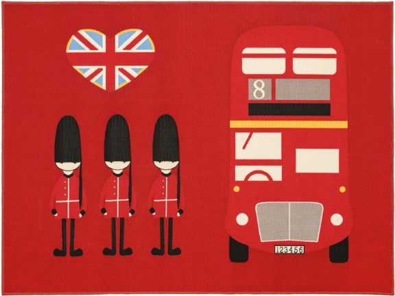 прямоугольный красный ковер с символами Англии
