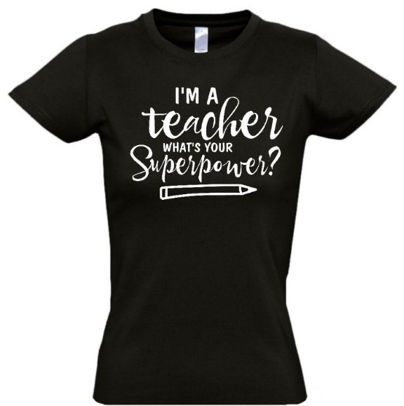стильная футболка с надписью i am a teacher what's your superpower