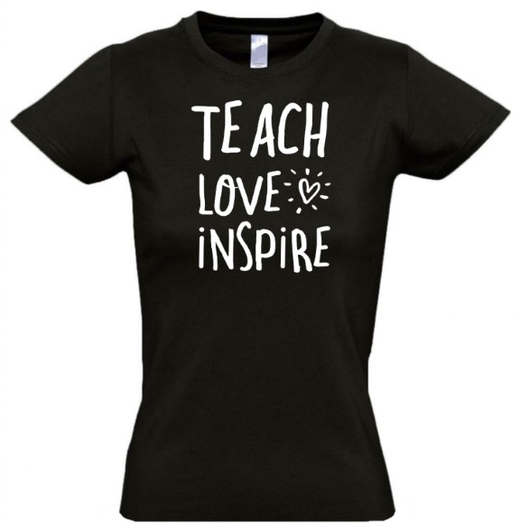 стильная футболка с надписью teach love inspire