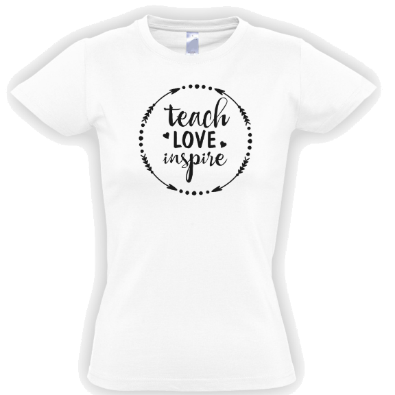 стильная футболка с надписью teach love inspire