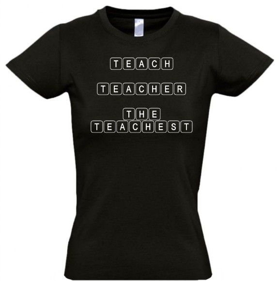стильная футболка с надписью teach. teacher. the teachest.