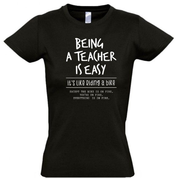 стильная футболка с надписью being a teacher is easy